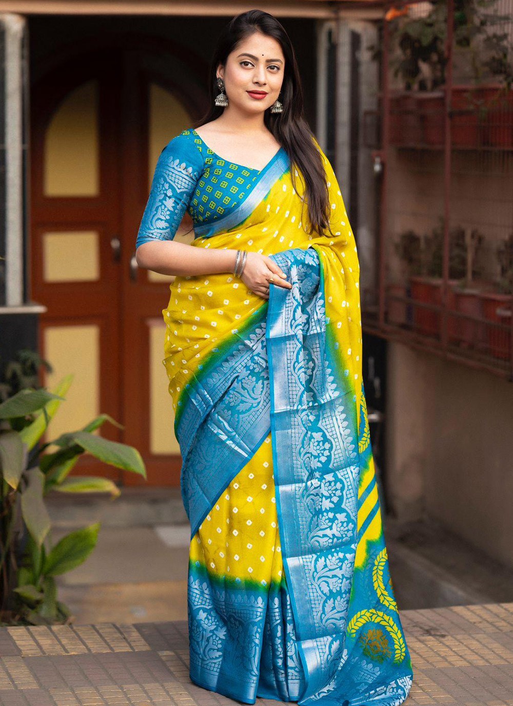 Classic Printed Cotton , Crepe Silk Saree - S5825