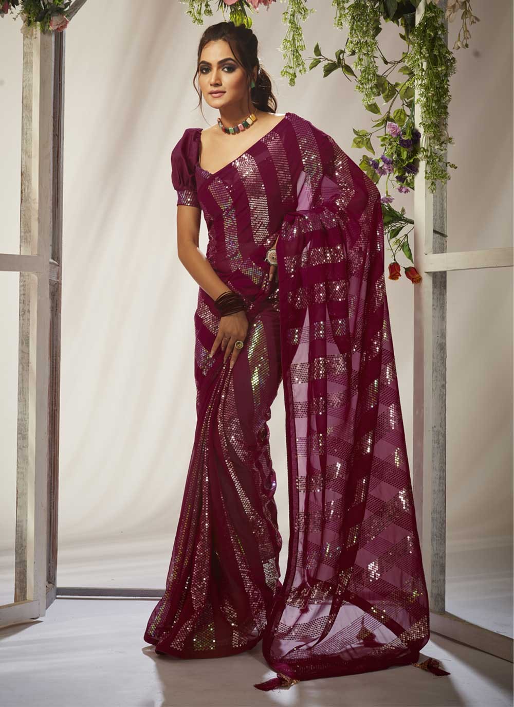 Trendy Designer Georgette Saree - S3625