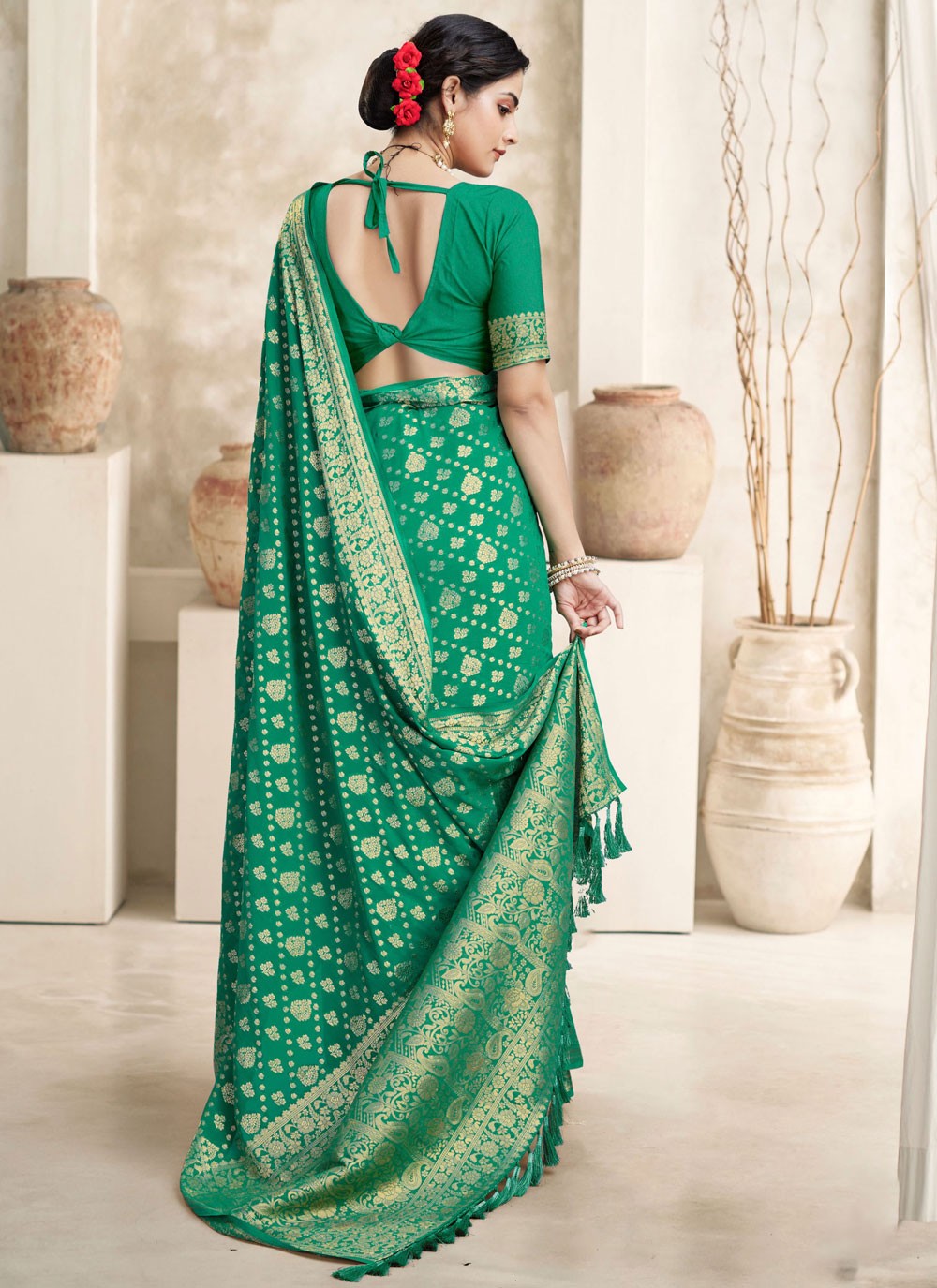 Classic Woven Georgette Saree - S9092