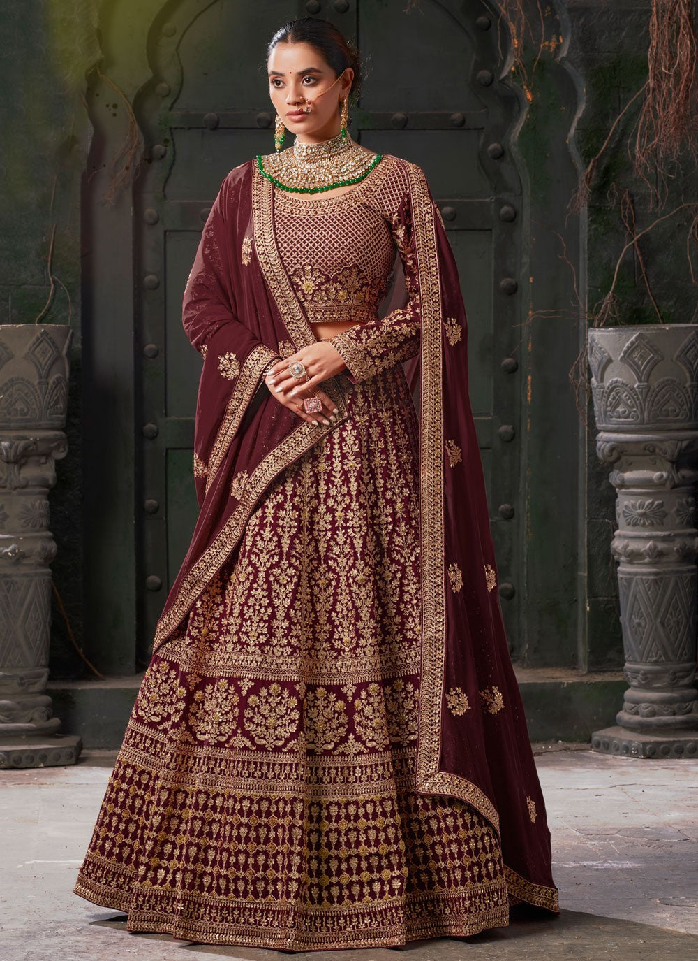 Cord Georgette Readymade Lehenga Choli - L2452