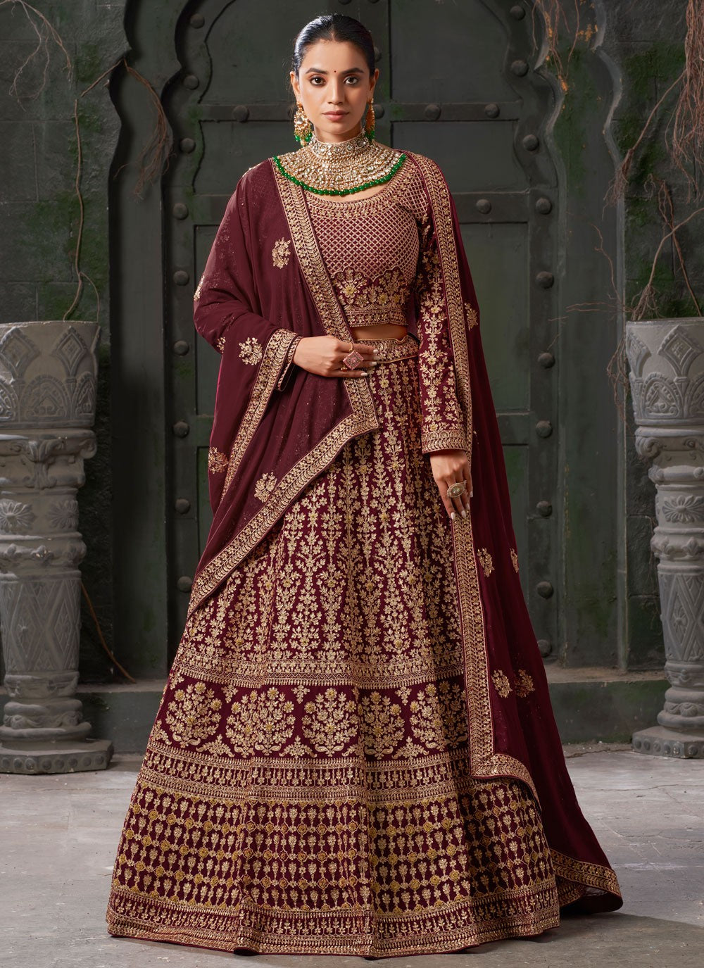 Cord Georgette Readymade Lehenga Choli - L2452