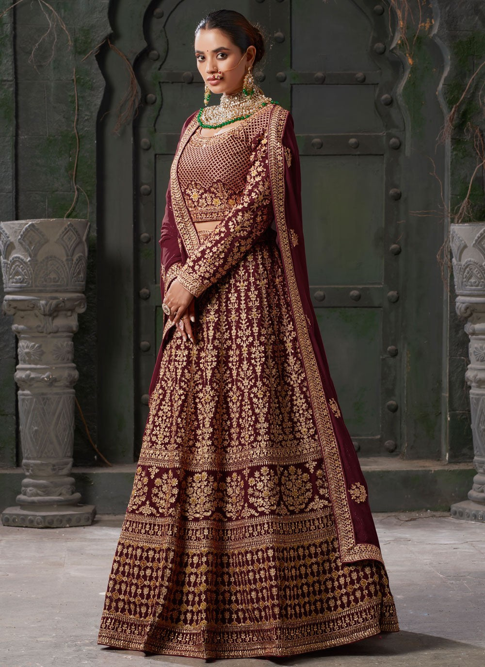 Cord Georgette Readymade Lehenga Choli - L2452