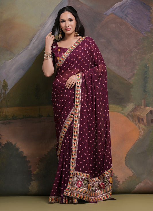 Trendy Cord Georgette Saree - S5213