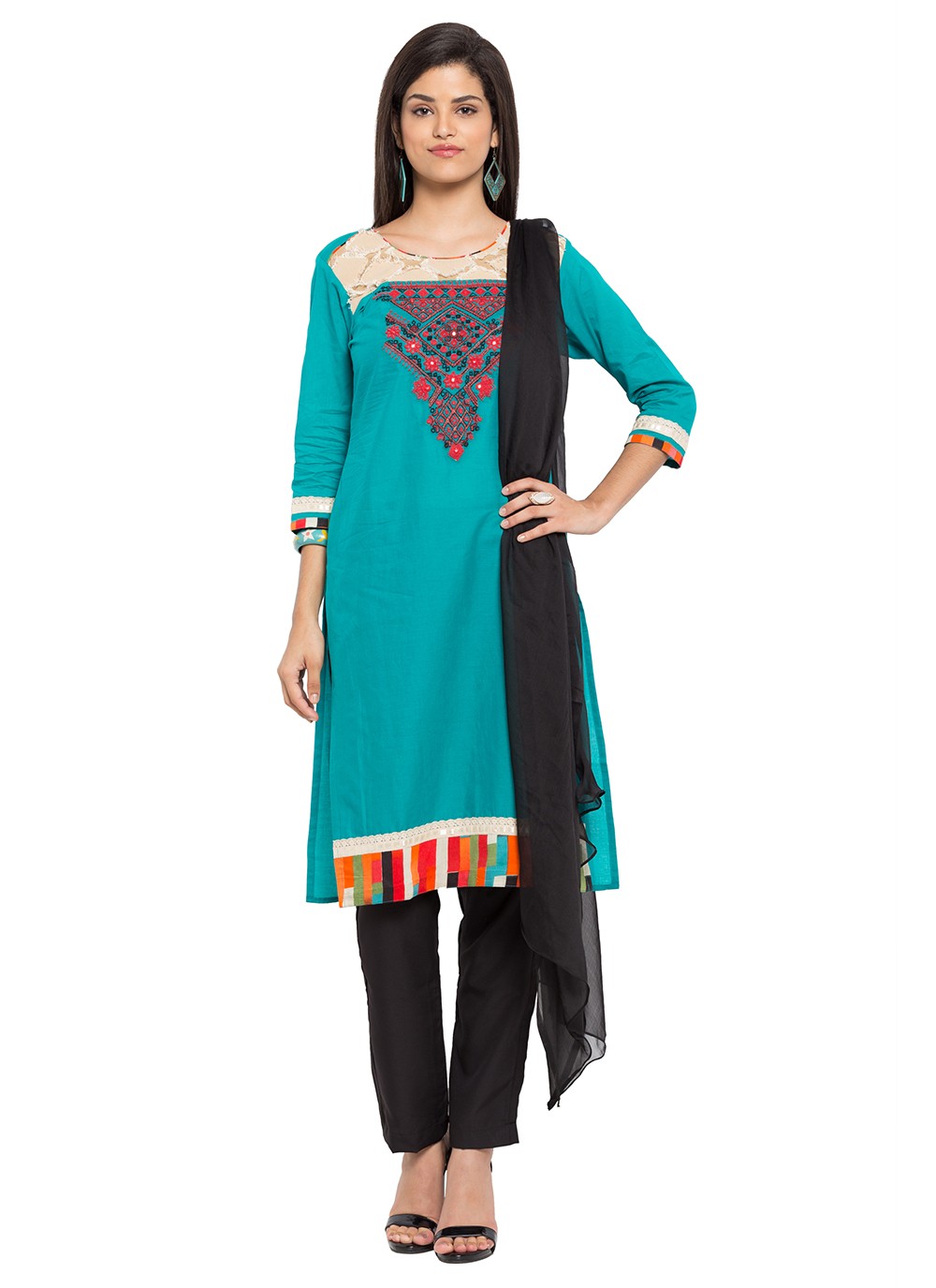 Faux Georgette Palazzo Suit - T306