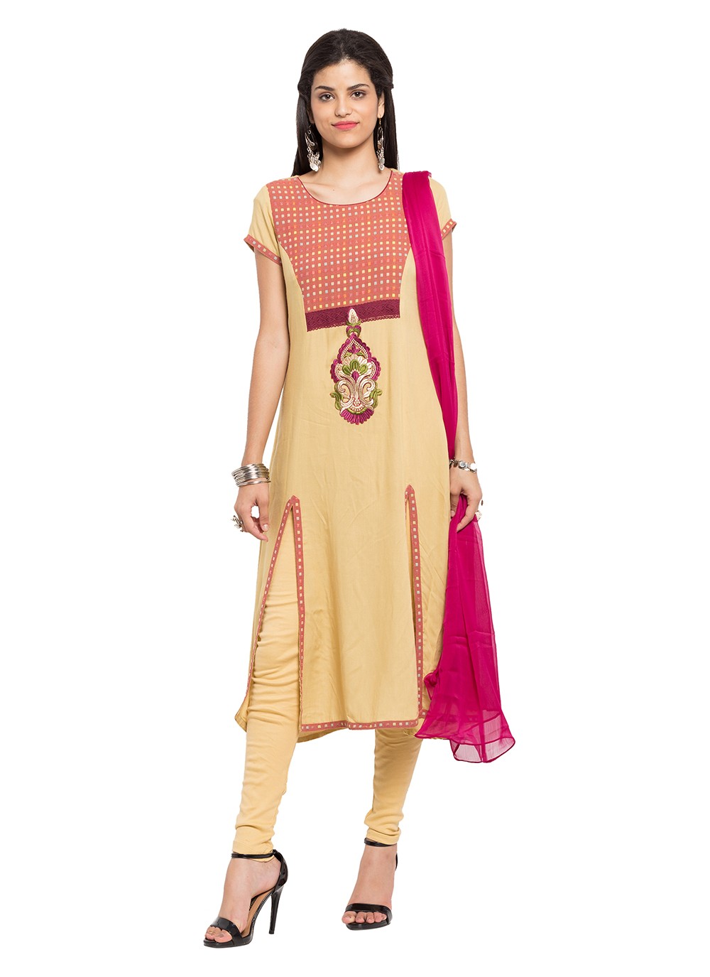 Faux Georgette Churidar Suit - T358