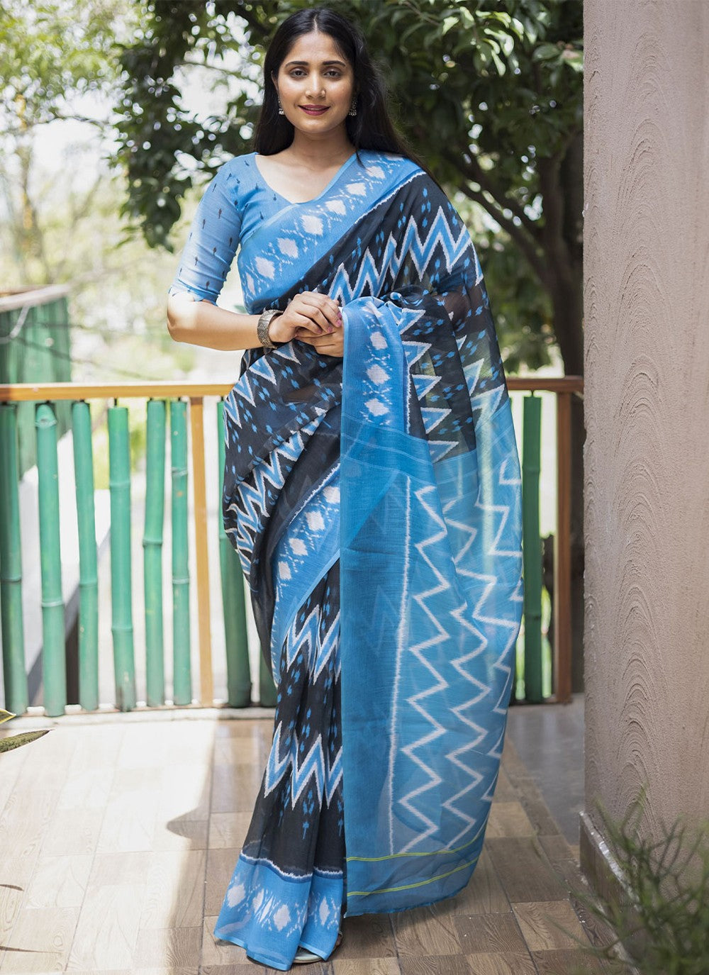 Classic Digital Print Cotton Saree - S2201