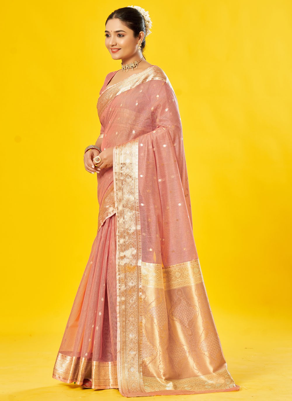 Classic Border Work Cotton Saree - S7592