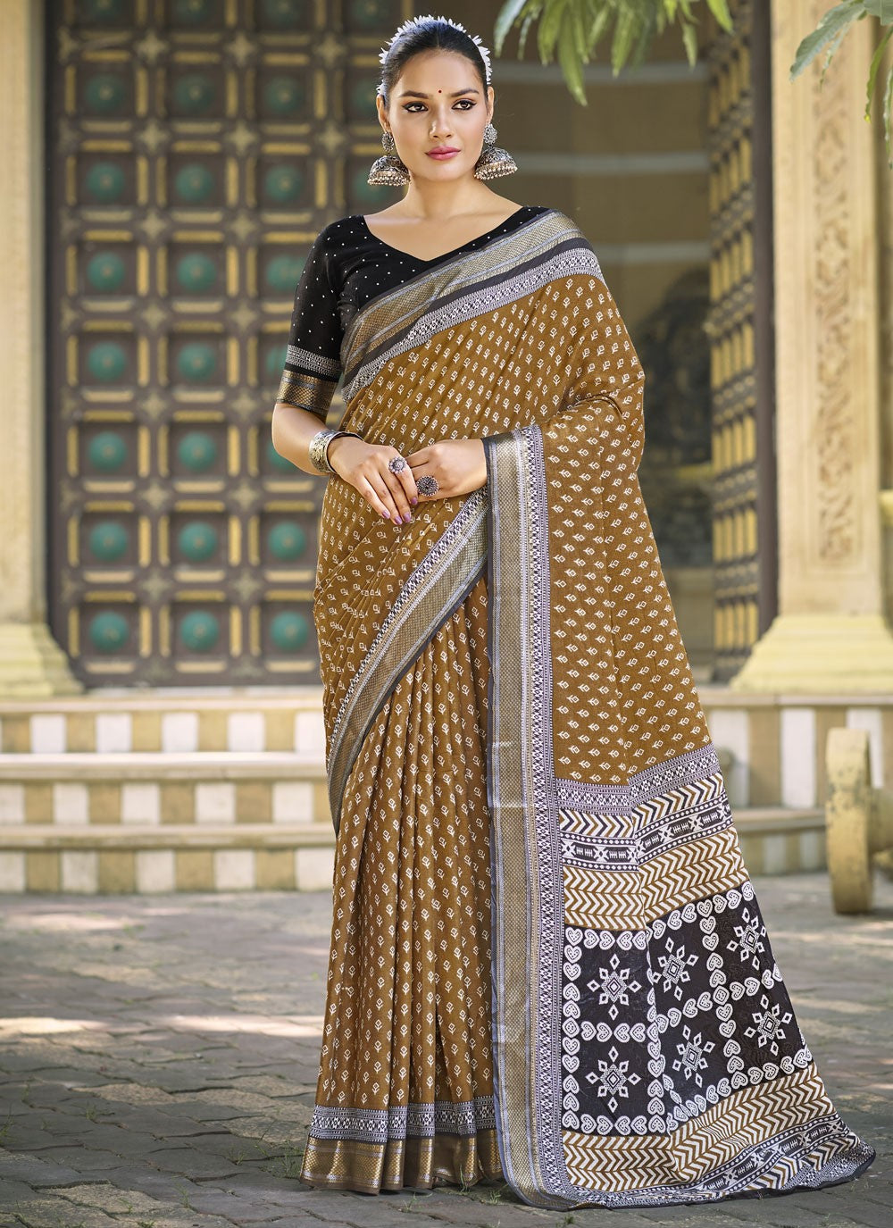 Printed Cotton Saree - S11498