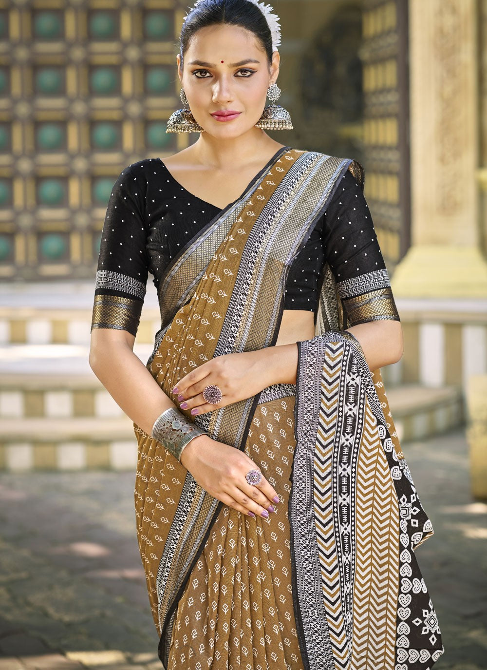 Printed Cotton Saree - S11498