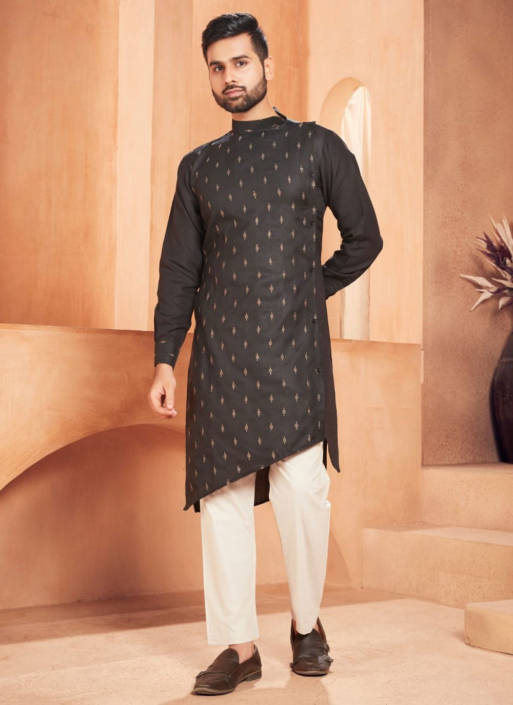 Buttis Cotton Black Kurta Pyjama - M6720