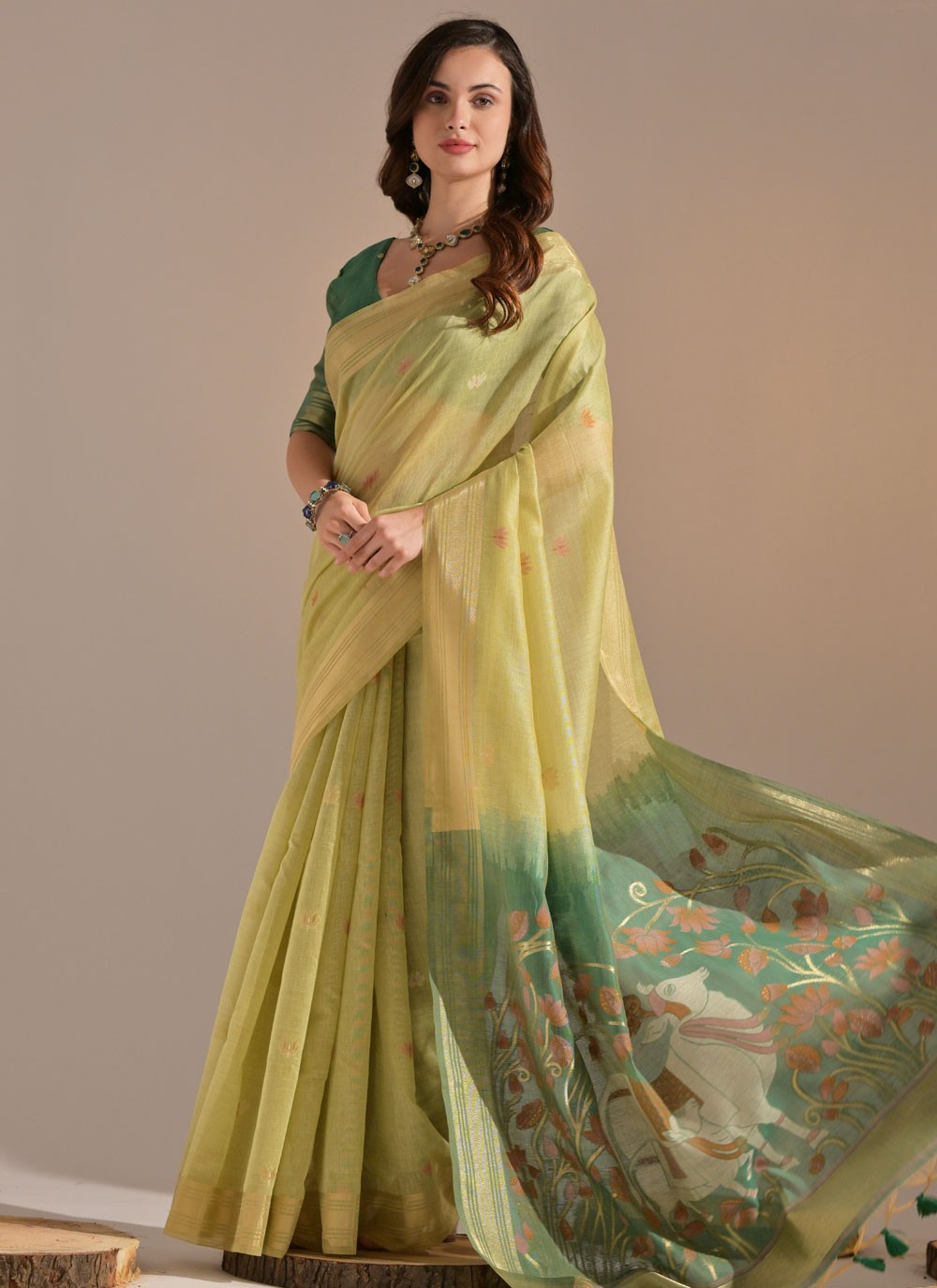 Thread, Woven Cotton Saree - S11922