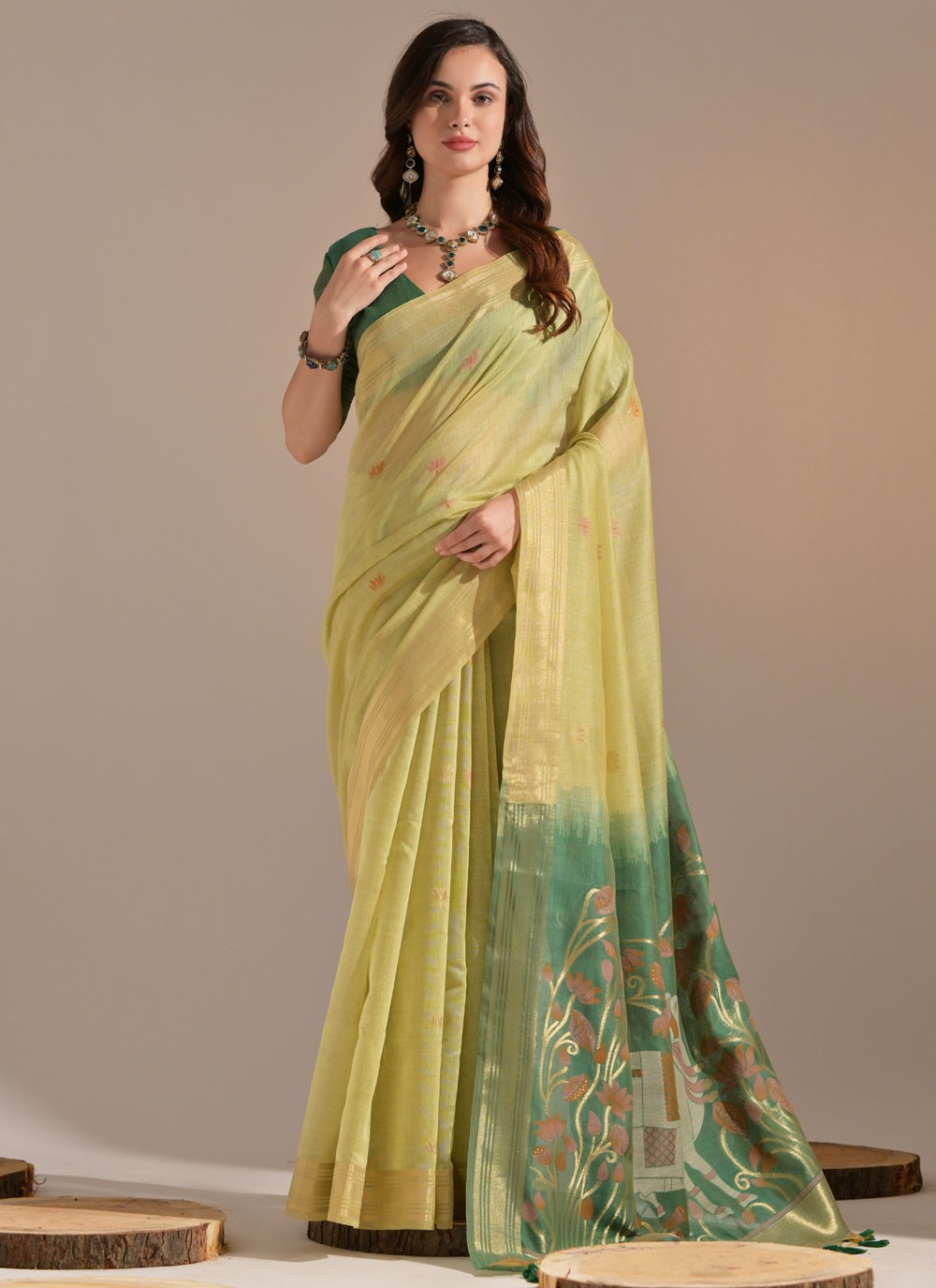 Thread, Woven Cotton Saree - S11922