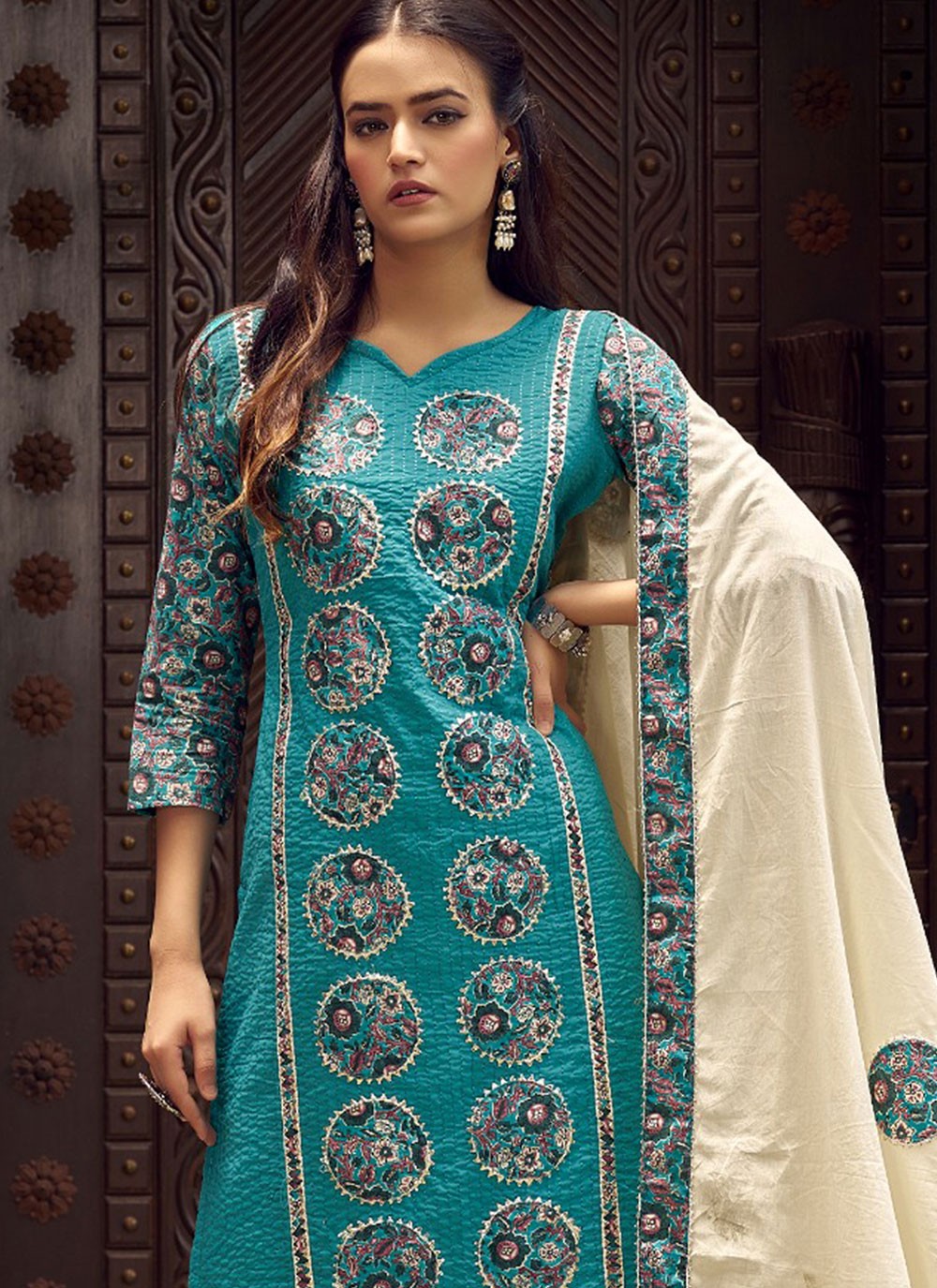 Digital Print Cotton Salwar Suit - T4446