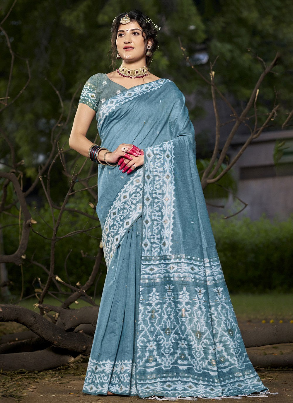 Contemporary Weaving Zari Cotton Saree - S9958