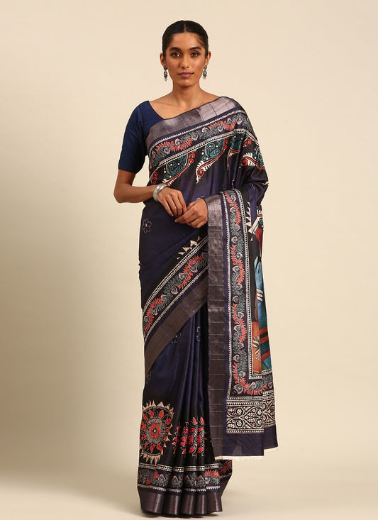 Classic Digital Print Cotton Saree - S7442