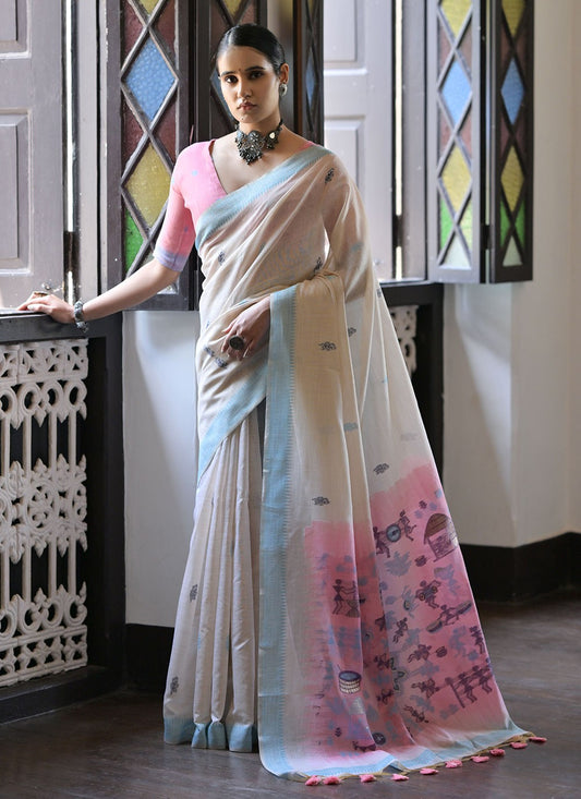 Classic Weaving Zari Cotton Saree - S6623