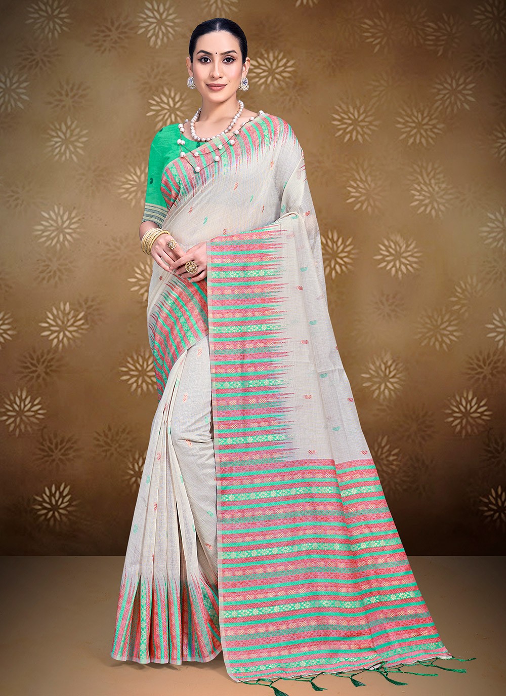 Casual Woven Cotton Saree - S7418