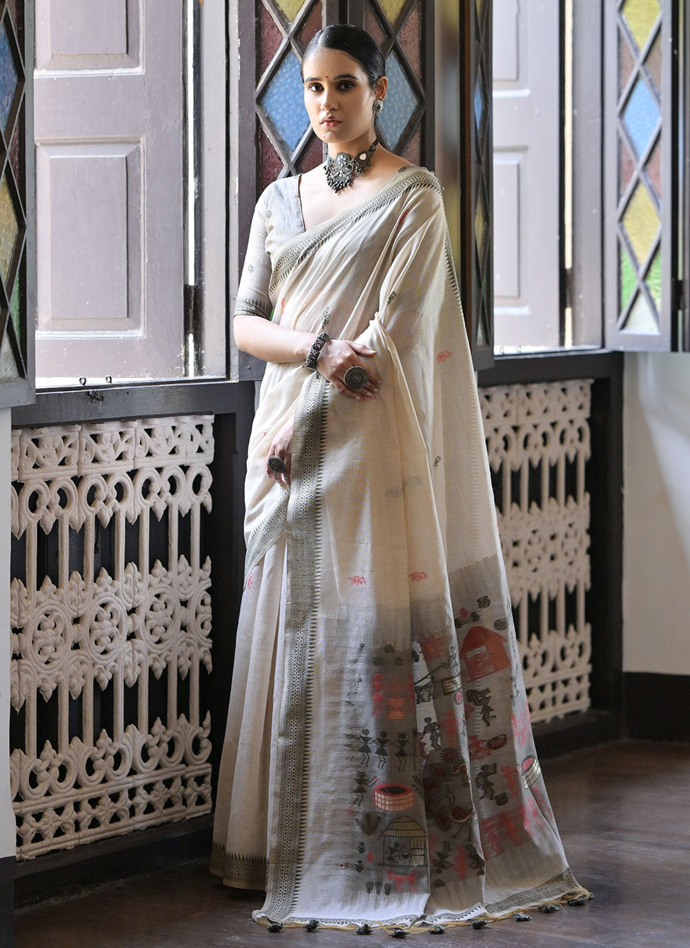 Classic Weaving Zari Cotton Saree - S6623