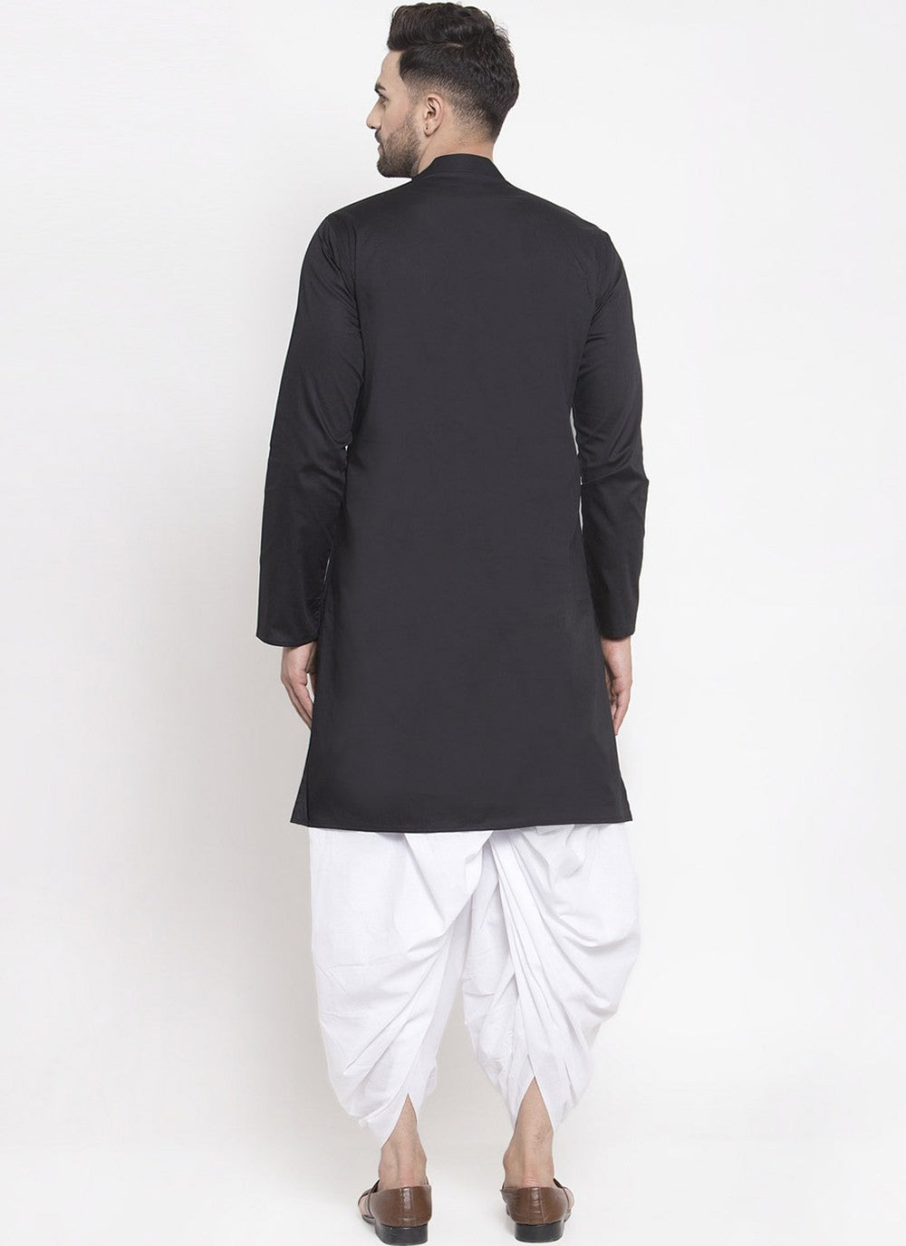 Plain Cotton Black Dhoti Kurta - M1984