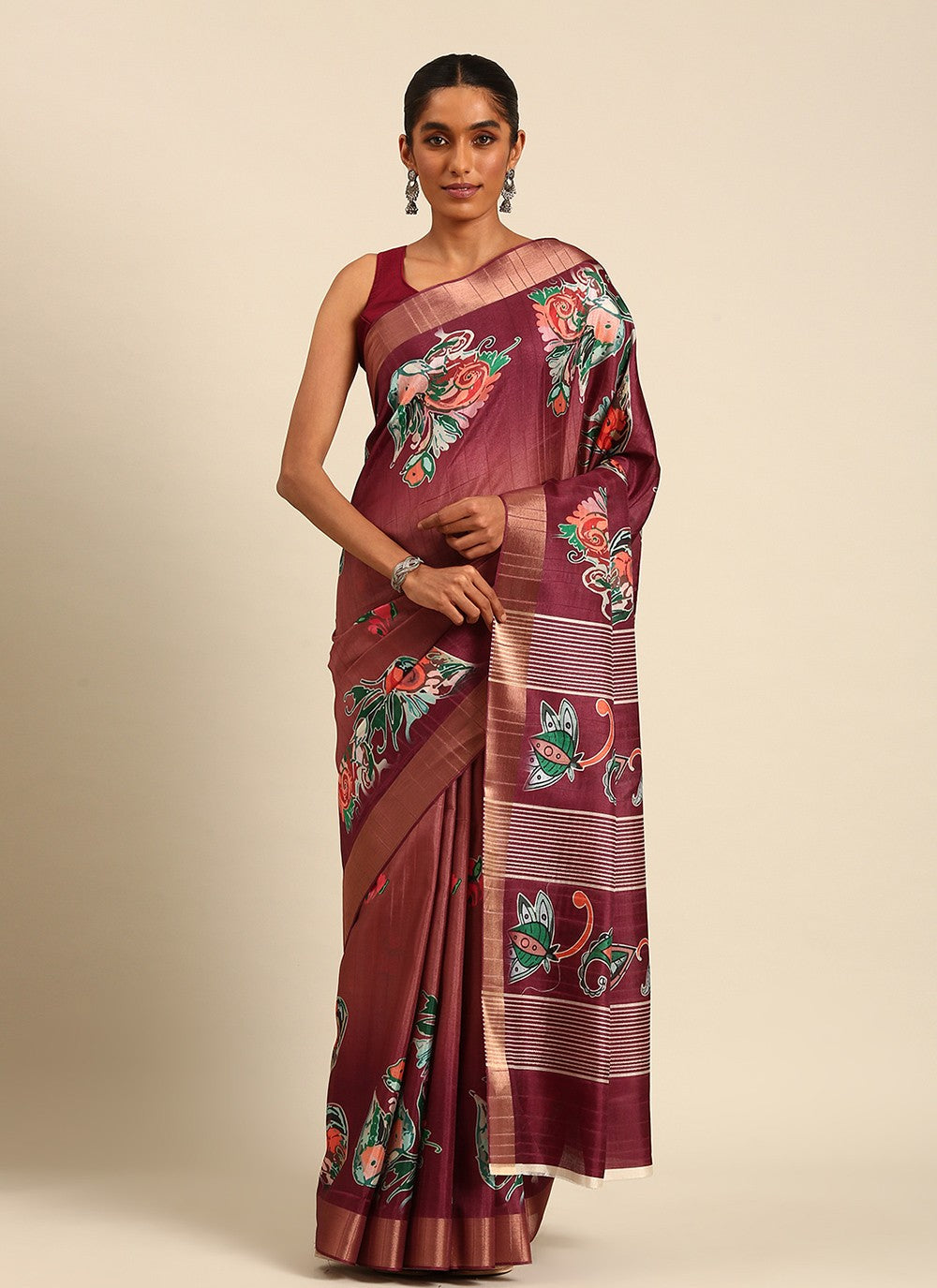 Casual Digital Print Cotton Saree - S7458