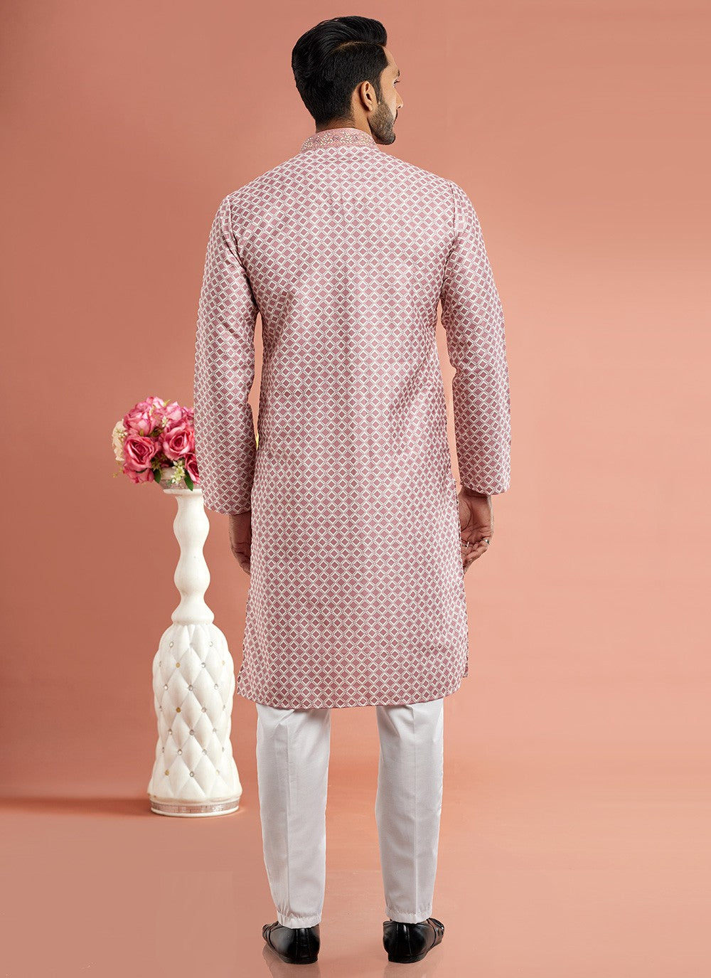 Digital Print Cotton Mauve Kurta Pyjama - M7079