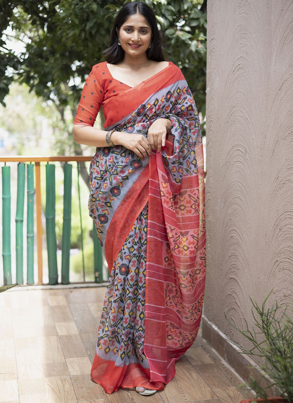 Classic Digital Print Cotton Saree - S2201