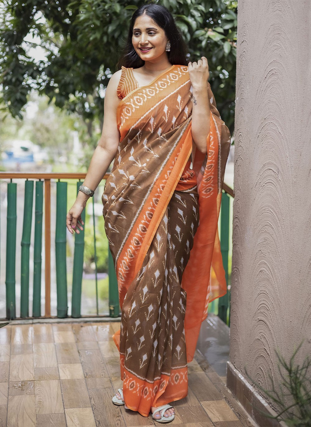 Classic Digital Print Cotton Saree - S2201