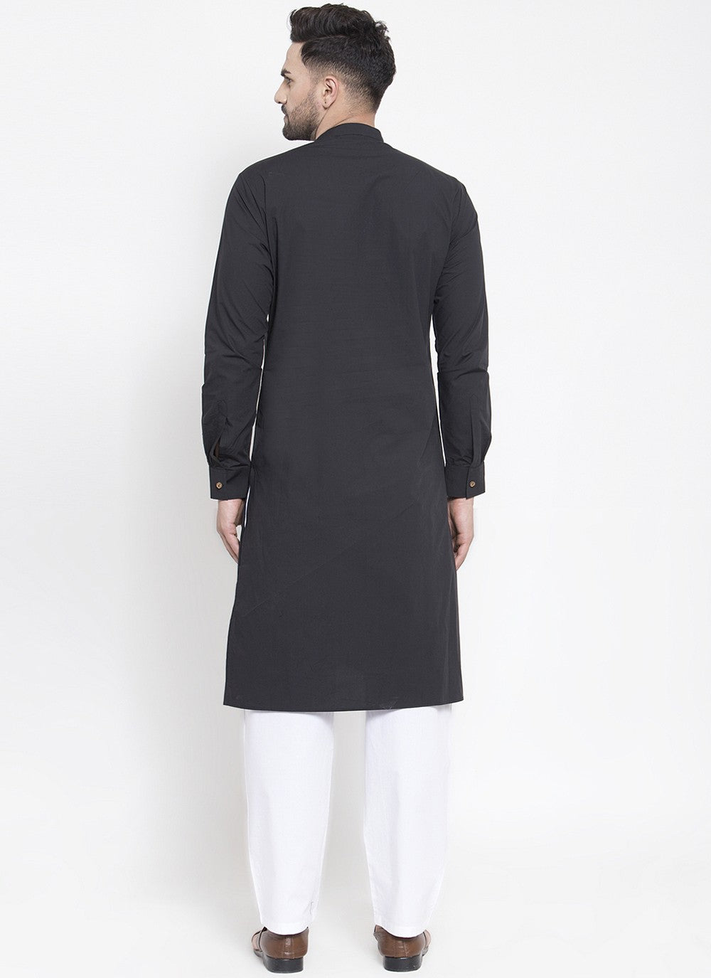 Embroidered Cotton Black Kurta Pyjama - M2314