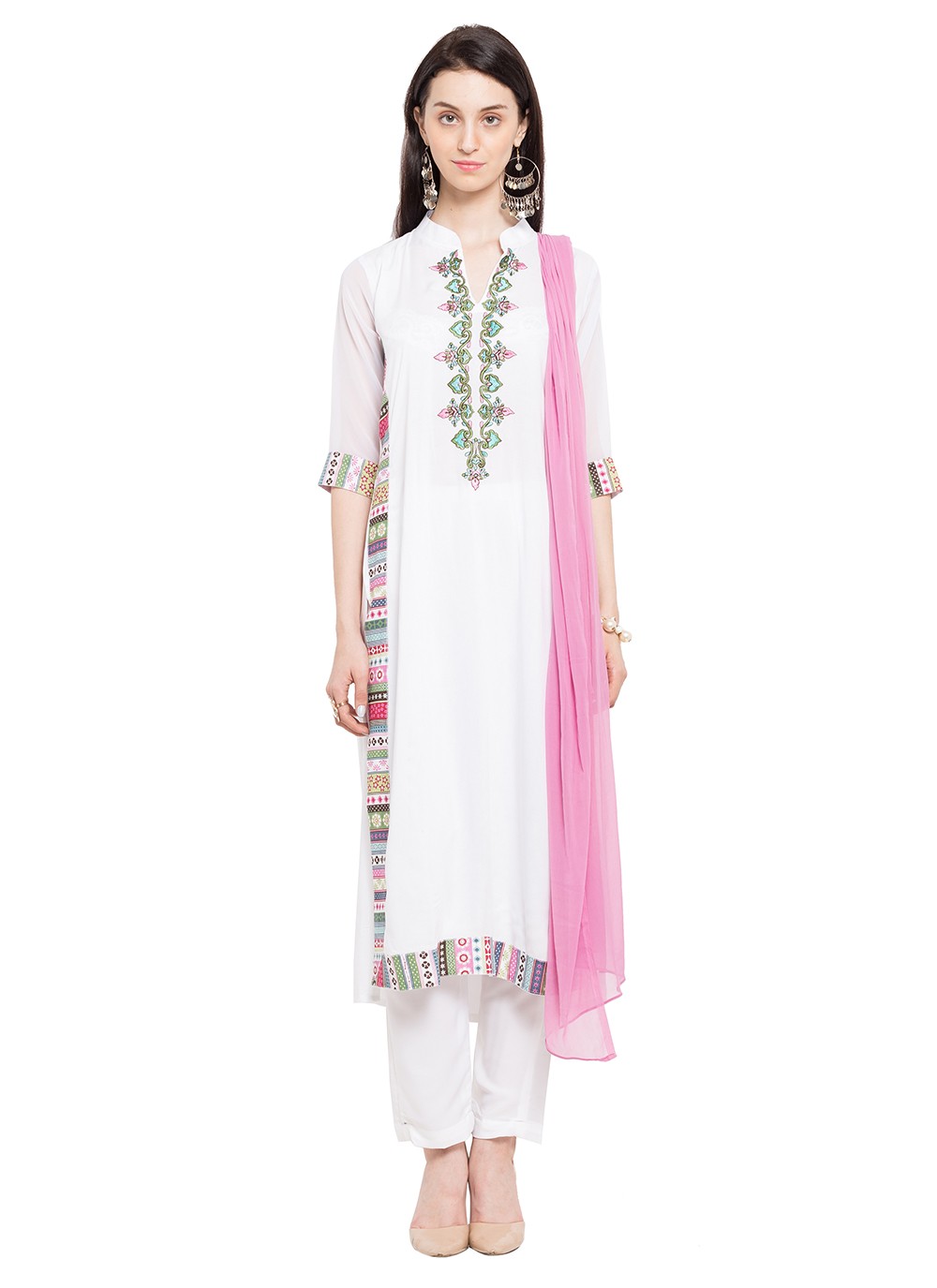 Faux Georgette Churidar Suit - T358