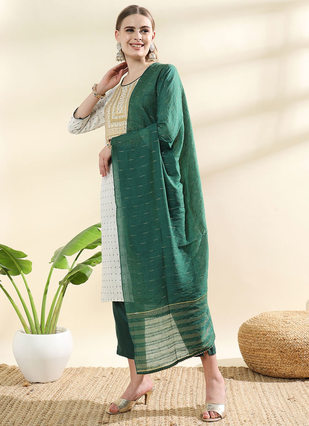 Embroidered Cotton Salwar Suit - T4641