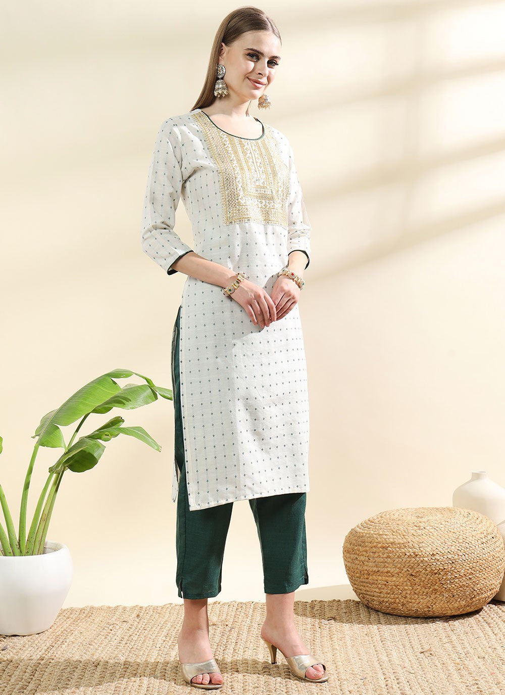 Embroidered Cotton Salwar Suit - T4641