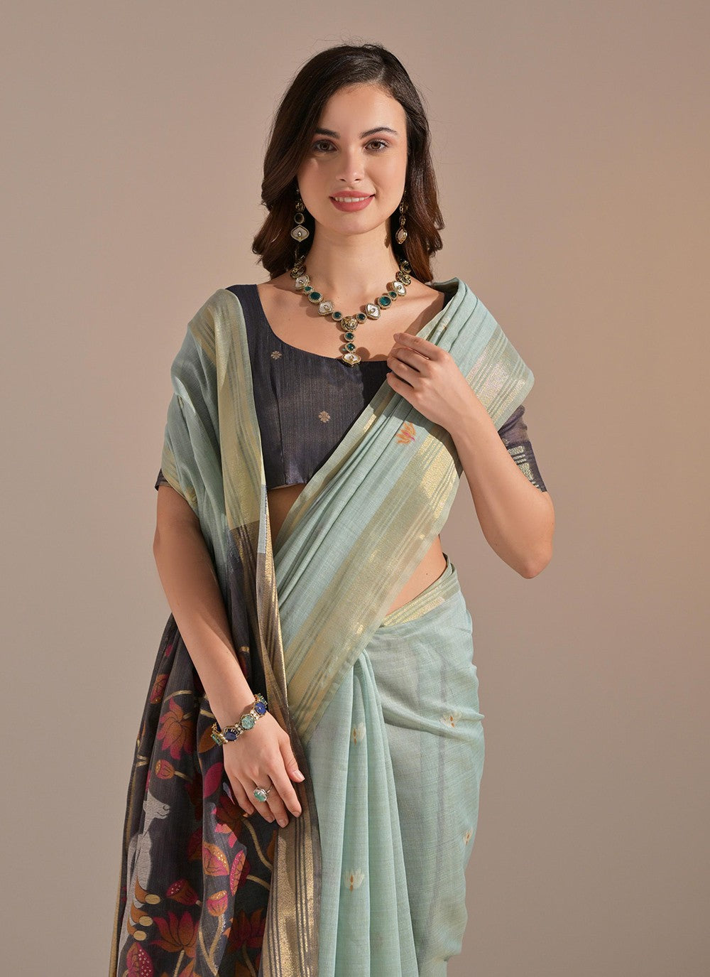 Traditional Weaving Zari Cotton Saree - S8203