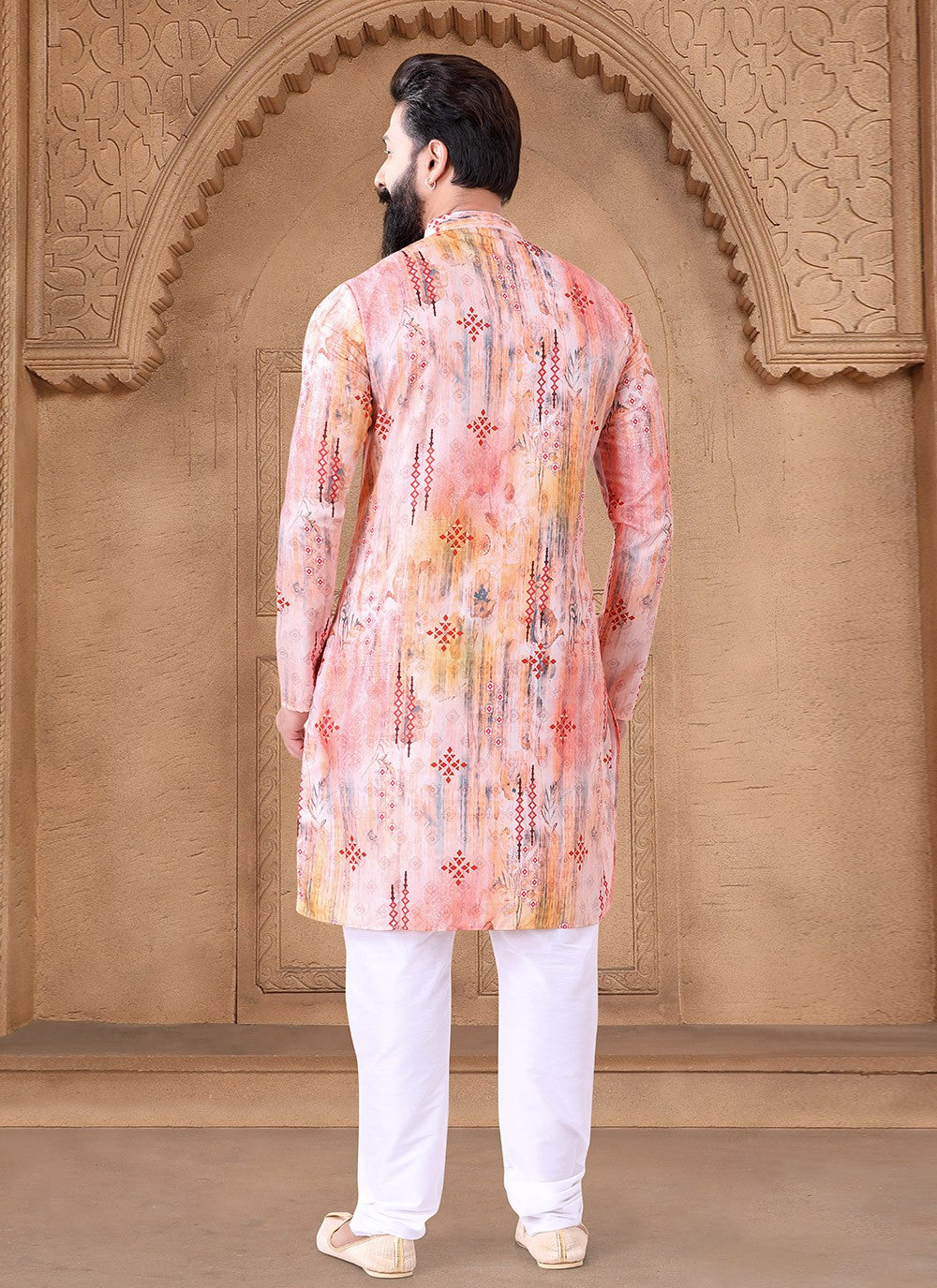 Fancy Work Cotton Multi Colour Kurta - M7657