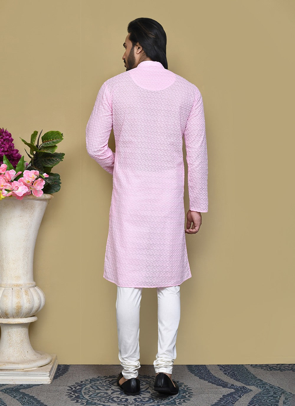 Buttons Cotton Pink Kurta Pyjama - M7804