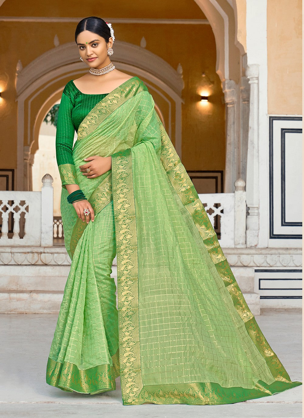 Casual Weaving Zari Cotton Saree - S0956