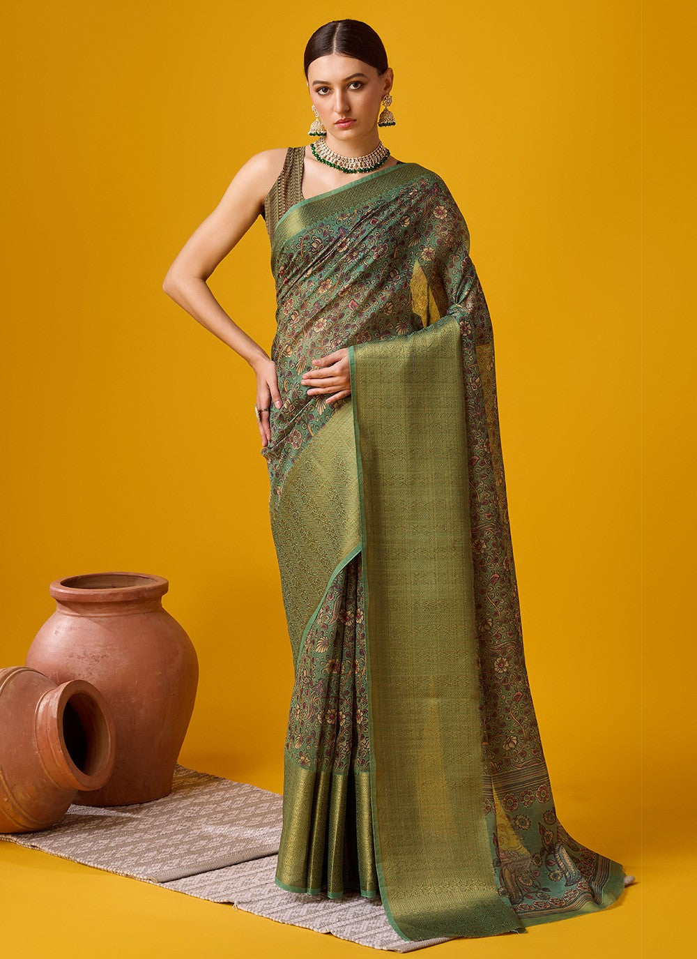 Classic Printed Cotton Saree - S6150