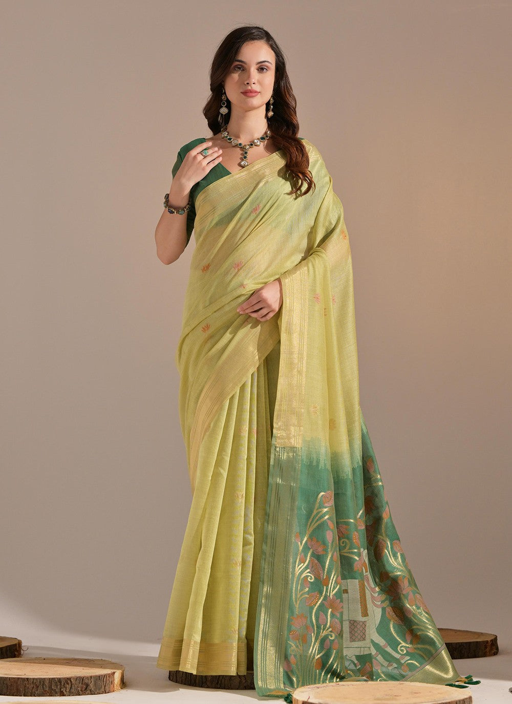 Traditional Weaving Zari Cotton Saree - S8203