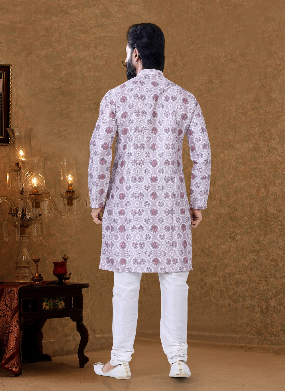 Digital Print Cotton Multi Colour Kurta Pyjama - M3943