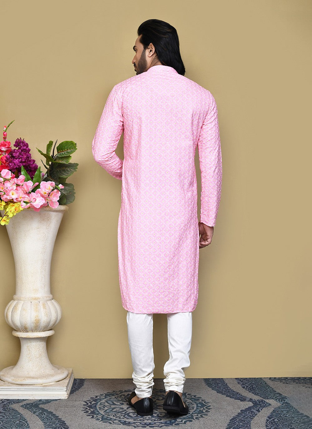 Buttons Cotton Pink Kurta Pyjama - M7795