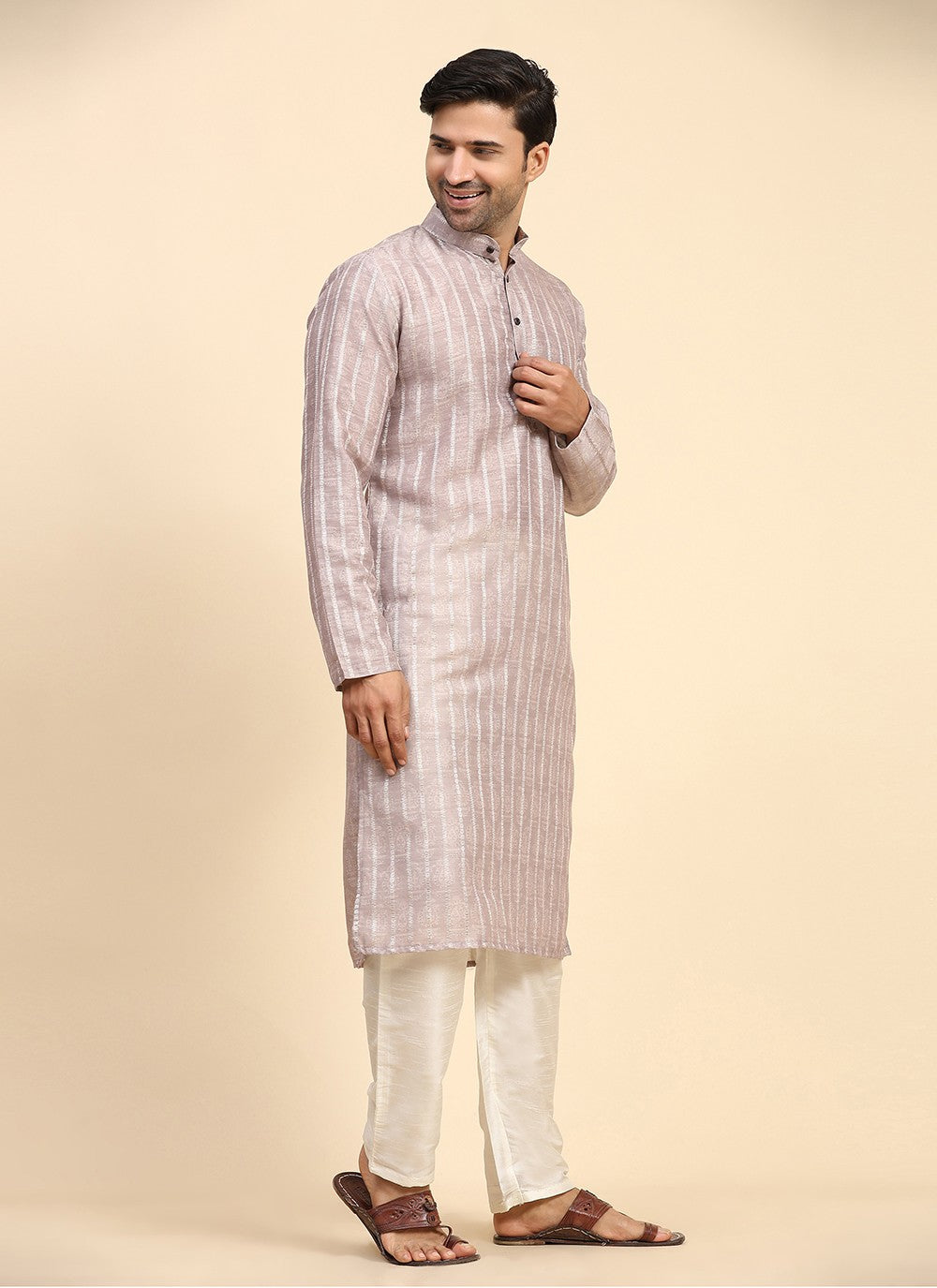 Digital Print Cotton Pink Kurta Pyjama - M8144