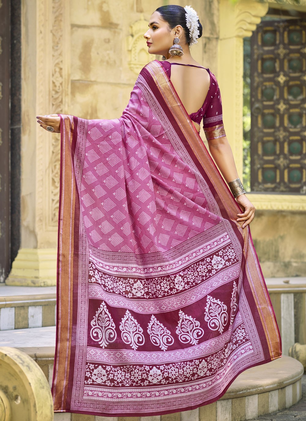 Printed Cotton Saree - S11498