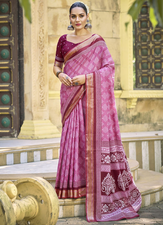 Printed Cotton Saree - S11498