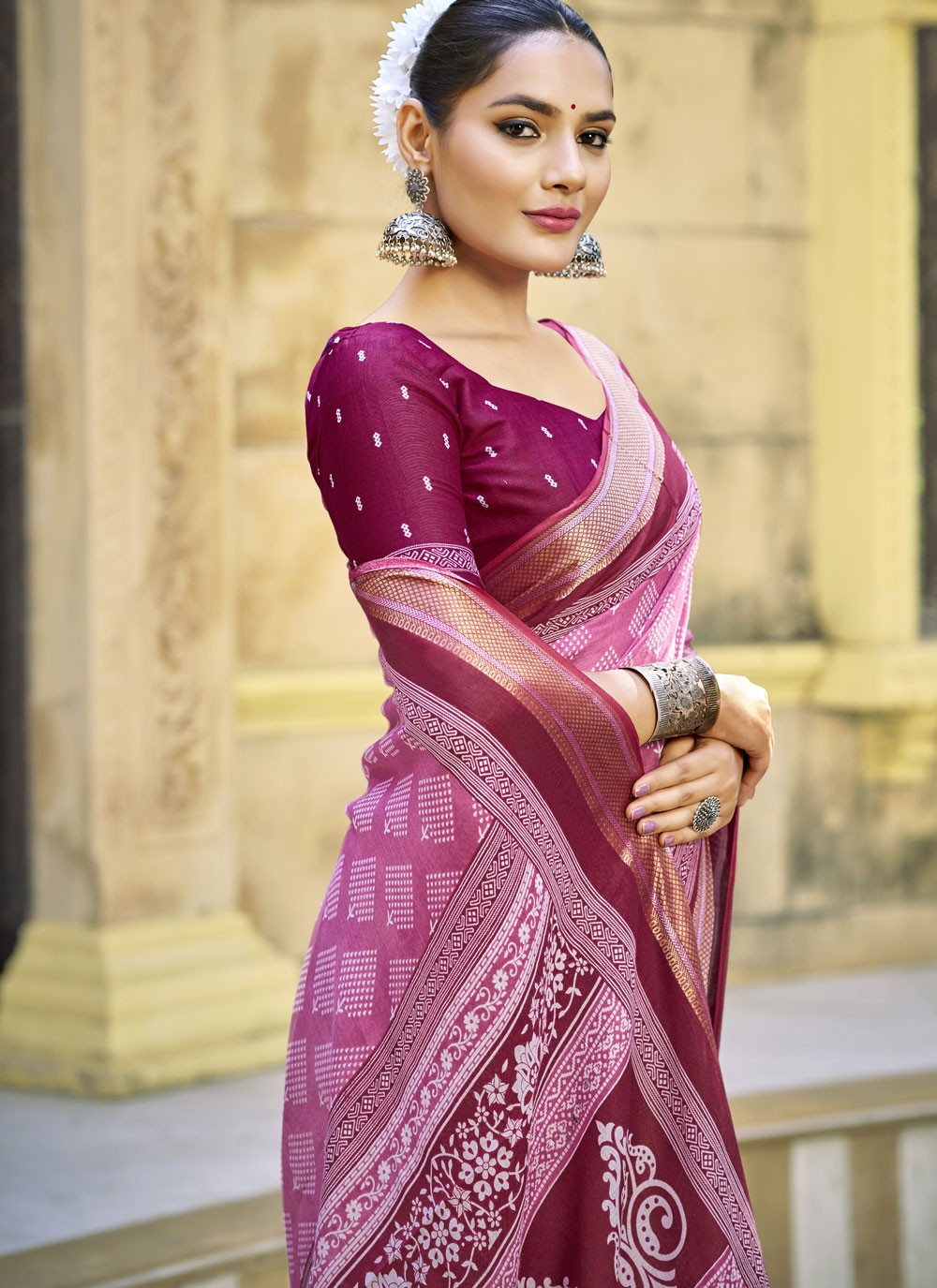 Printed Cotton Saree - S11498