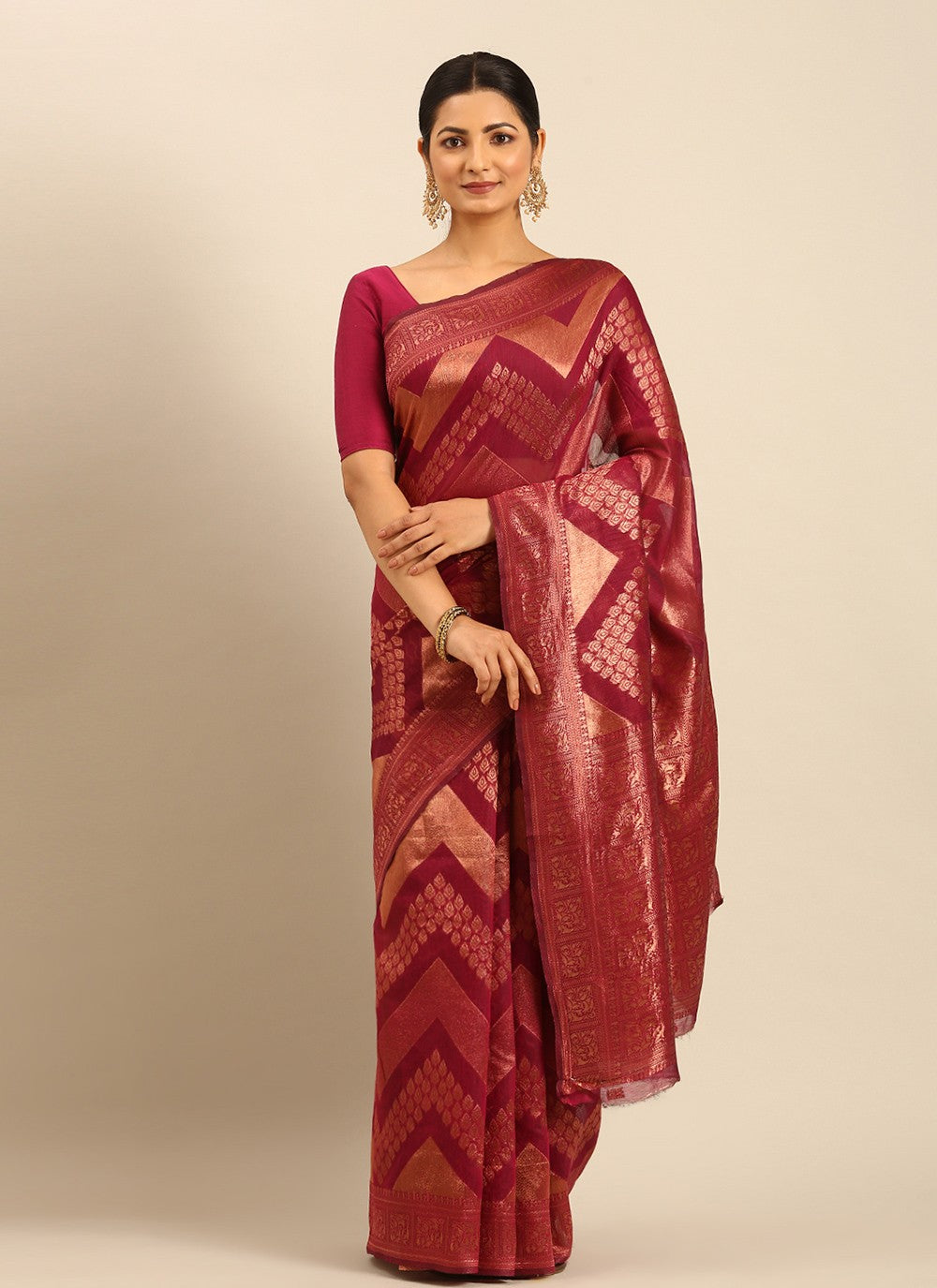 Classic Weaving Zari Cotton Saree - S8125