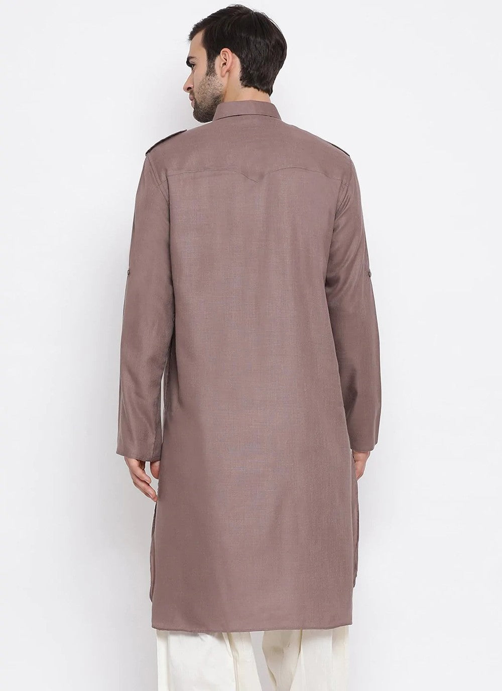 Plain Cotton Mauve Kurta Pyjama - M3857