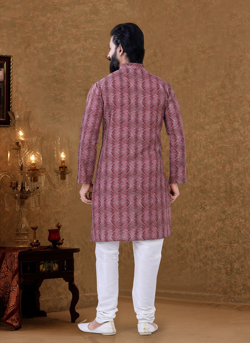 Digital Print Cotton Multi Colour Kurta Pyjama - M3977