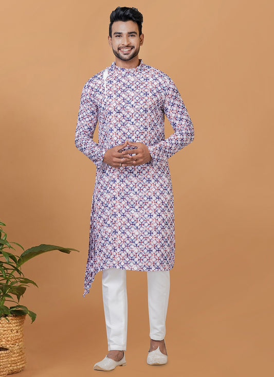 Digital Print Cotton Multi Colour Kurta Pyjama - M5919