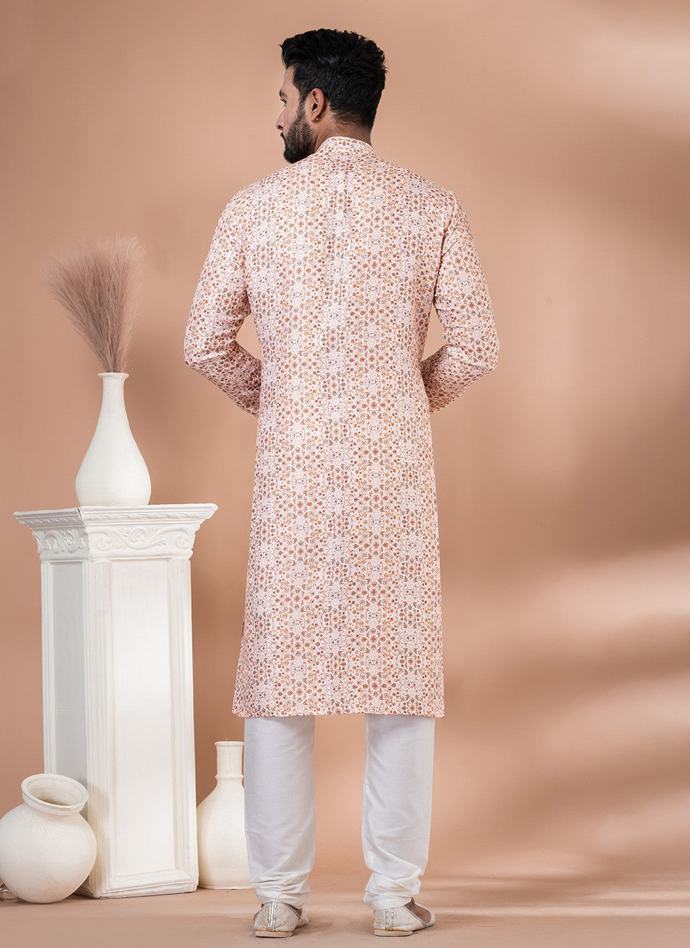 Digital Print Cotton Multi Colour Kurta Pyjama - M6993