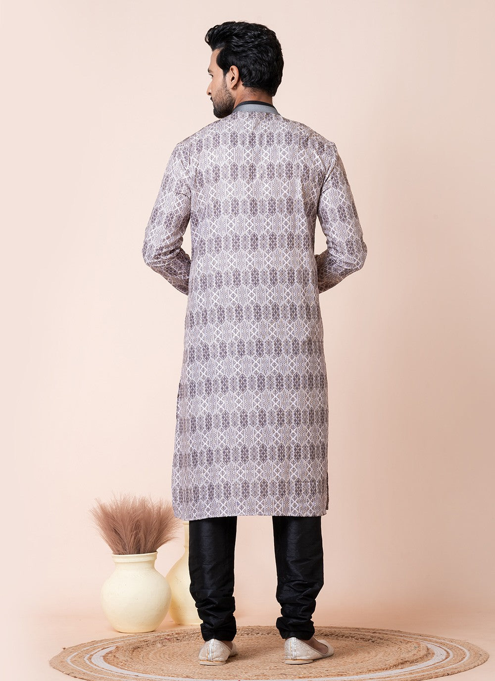 Printed Cotton Multi Colour Kurta Pyjama - M8586