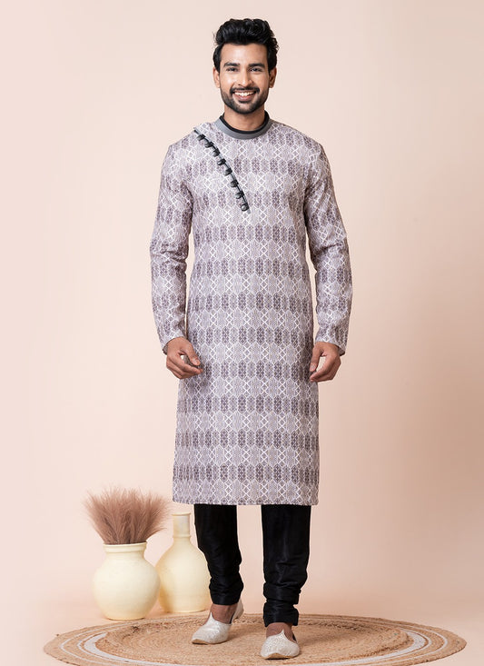 Printed Cotton Multi Colour Kurta Pyjama - M8586